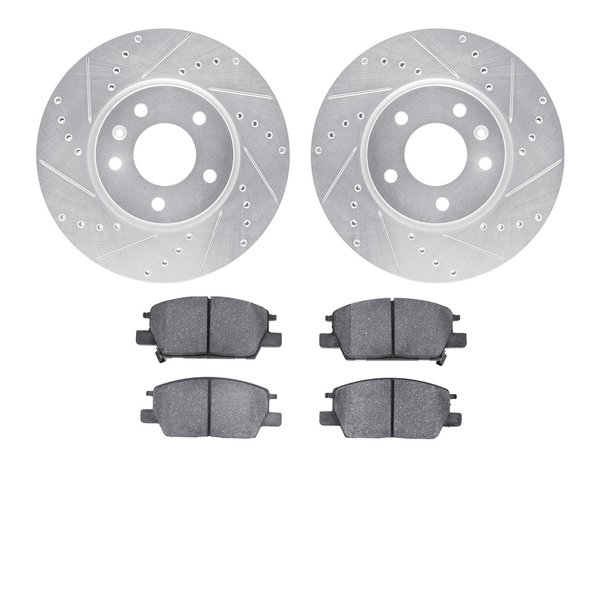 Dynamic Friction Co 7502-45033, Rotors-Drilled and Slotted-Silver with 5000 Advanced Brake Pads, Zinc Coated 7502-45033